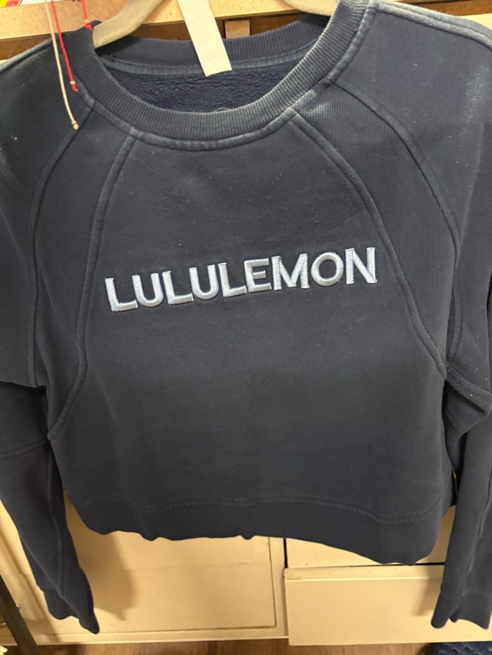 lululemon athletica Navy Embroidered Logo Crew Sweatshirt
